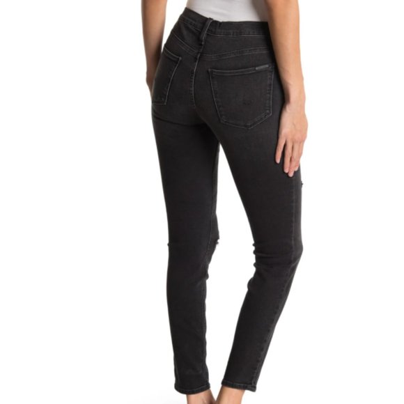 HUDSON Natalie Mid Rise Skinny Ankle Jeans Dark Wash (10) *RIP IN